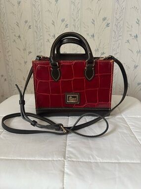 Dooney & Bourke Red Croc-Embossed Mini Top-Handle Crossbody